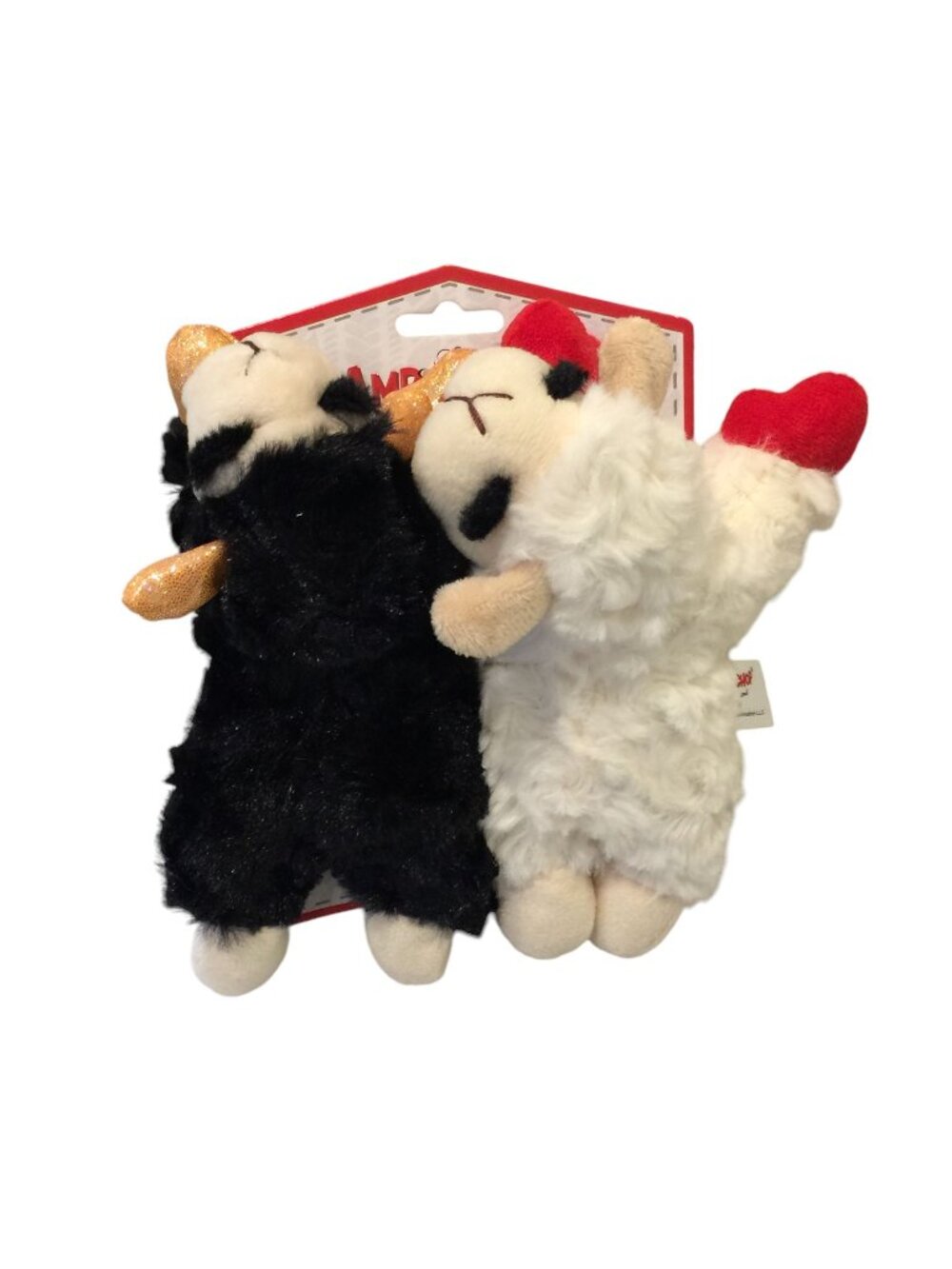 Lamb Chop Halloween Plush Squeak Dog Toys Black with Orange Metallic Accents Set